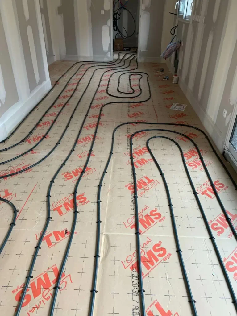 Installation de plancher chauffant